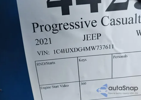 2021 Jeep Wrangler Unlimited Sport 4X4 from USA, damaged, VIN 1C4HJXDG4MW737611